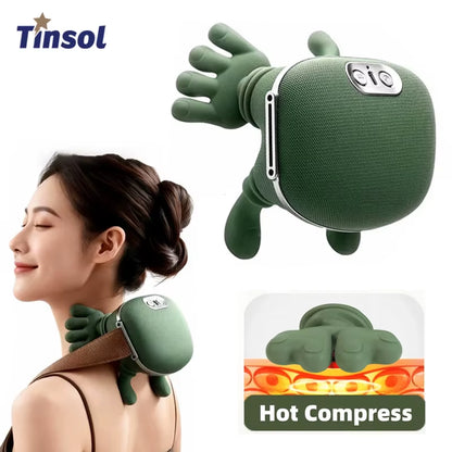 Electric Neck Massager & Back Massager Electric Deep Tissue Massage 4D Palm-Like Design Relieves Pain, Relaxes Muscles